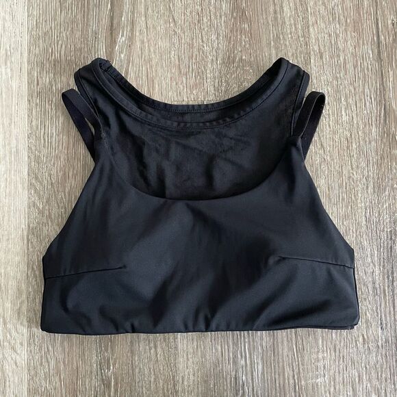 Gymshark Women's Black Stretch Mesh Layer Sports Bra - Picture 1 of 9